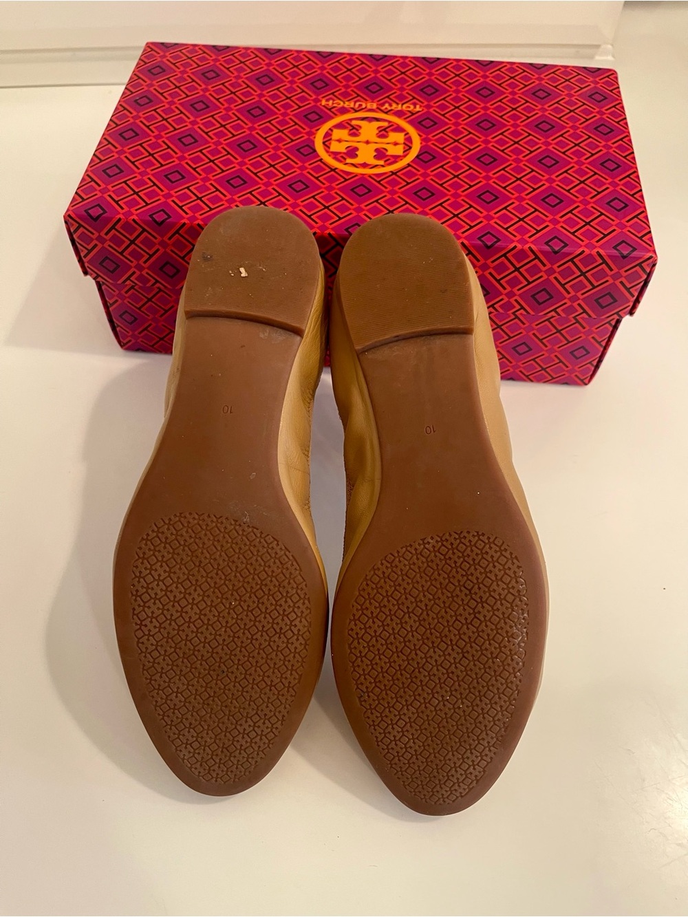 Tory Burch “Claire” Leather Logo Ballet Flats - Picture 8 of 9